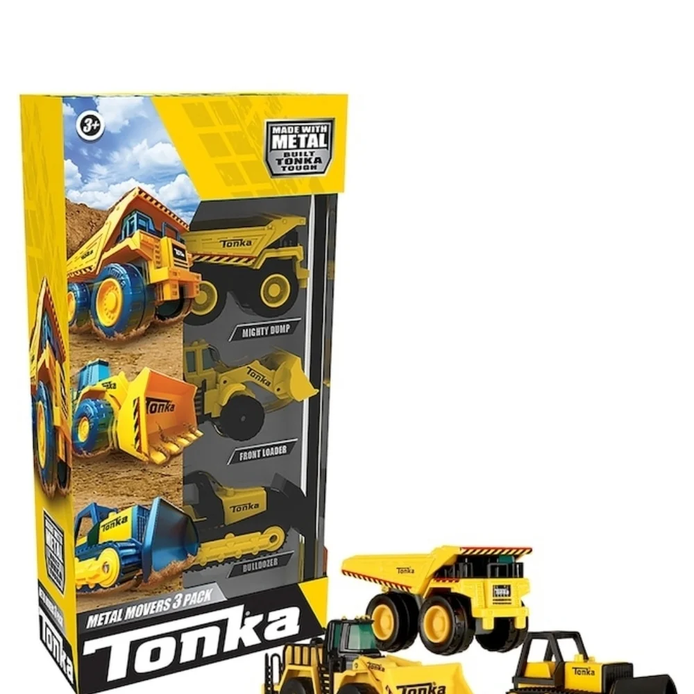 New Tonka Metal Movers 3-Pack Yellow Construction Vehicles Toys - Picture 7 of 7